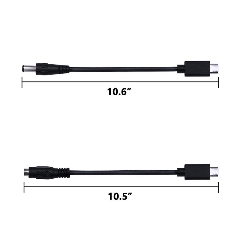 SinLoon USB 3.1Type-C Male to DC5.5 X 2.5mm Male Female Power Plug Extension Charge Cable for Tablet (USB-C to DC M F 1Pair) - Image 3